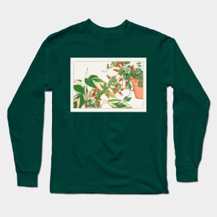 House plants and flowers Japan art illustration Long Sleeve T-Shirt